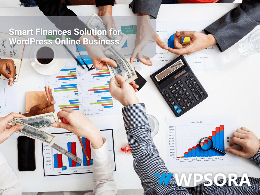 some hand is doing wordpress online business finances